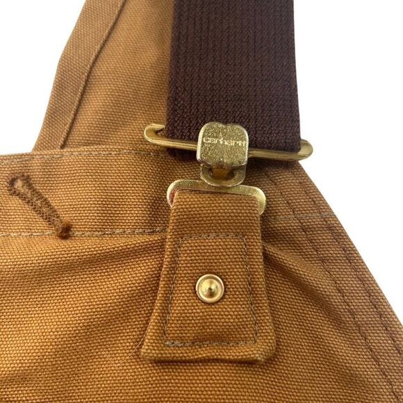 Carhartt Vintage Men's Quilted Lined Double Knee Overalls Brown Size 40 x 28 - Picture 8 of 13